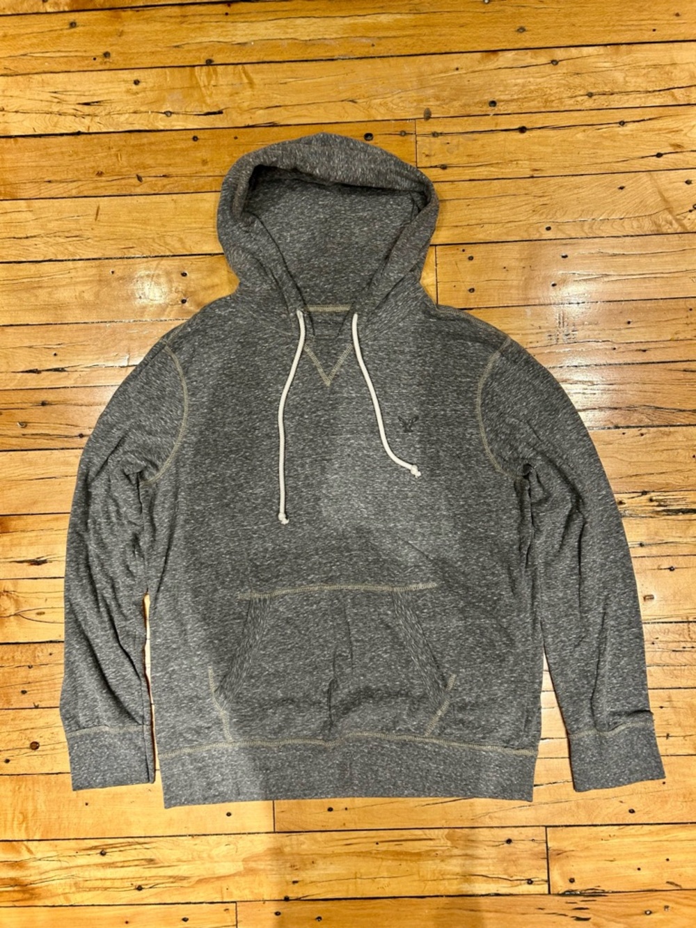 American Eagle Outfitters Men’s Heather Gray Lightweight Hooded Pullover Size L